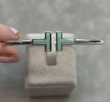 Tiffany Style Turquoise And Sterling Silver “T” Bangle picture