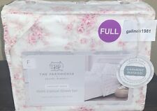THE FARMHOUSE Rachel Ashwell Shabby Chic White Pink Roses Floral FULL Sheet Set picture
