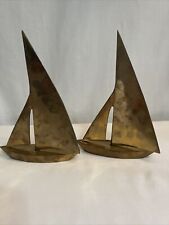VTG Andrea By Sadek Brass Ship Sailboat PaperWeight Nautical Decor Lot Of 2 picture