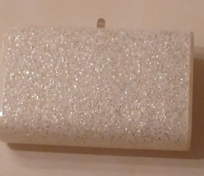 Vintage Mcm  White Lucite Glitter Confetti Clutch Purse Handbag picture