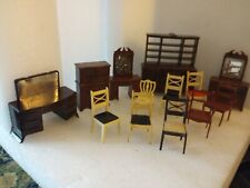 Lot of 12 Pieces Vintage Doll House Miniature Furniture Renwal + picture
