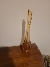 Vintage MCM Viking Glass 12” Amber Swung Vase in Epic Column picture