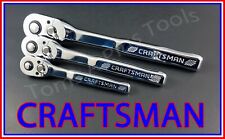 CRAFTSMAN TOOLS 3pc 1/4 3/8 1/2 FULL POLISH 72 Tooth Ratchet socket wrench set picture