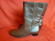 B.O.C BORN CONCEPT Women 8.5 Brown Leather 1 inch Heel Western Zipper Boots  picture