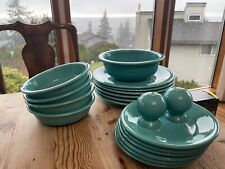 Fiestaware Turquoise Dinner&Salad Plates, Bowls Serving Bowl, SaltPepper Shakers picture