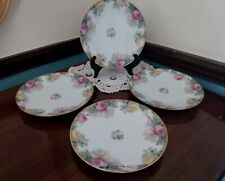 4 Antique Thomas Bavaria Serves Hand Painted Floral Roses Dishes Plates Vintage picture