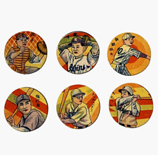 Menko Vintage JAPANESE BASEBALL 1940s MENKO CARD 1.95in Rare Collection 6set picture