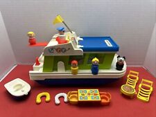 VINTAGE 1972 FISHER PRICE LITTLE PEOPLE HAPPY HOUSE BOAT #985 COMPLETE SET picture