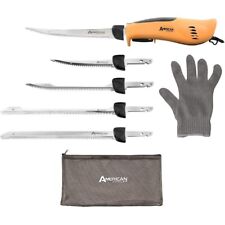 American Angler Pro Stainless Steel 5 Piece Electric Fillet Knife Kit with Glove picture