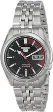 Seiko Unisex Watch Series 5 Black Dial Silver Stainless Steel Bracelet SNK375K1 picture