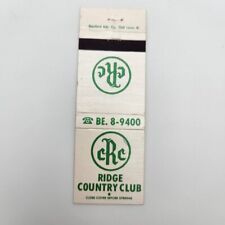 Vintage Matchbook Ridge Country Club Chicago Illinois 1950s 60s Collectible Ephe picture