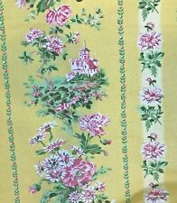 Vintage Schumacher Fabric Chanlong Stripe Floral Yellow Greeff 20