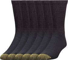 GoldToe Men's Black Cotton Crew Athletic Sock, 12 Pair Shoe Size 6-12.5 picture