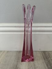 RARE Vintage Viking Thistle Pink 3 Foil Swung Vase 9 Inches Tall picture