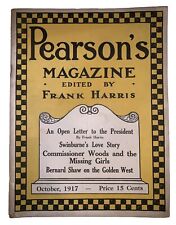 PEARSON'S MAGAZINE, VOL 38 # 4, OCTOBER 1917, FRANK HARRIS, ALEISTER CROWLEY, VG picture