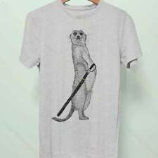 Meerkat T Shirt Katana Cold Weapons Tshirt Mongoose Funny Wild Animal Tee Shirt picture