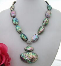 34x55MM Paua Abalone Shell Pendant Necklace picture