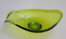 Viking Glass Epic Oval Bon Bon Dish Avocado Green 9.25 Inches picture
