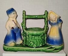 VTG Shawnee Wishing Well Planter Dutch Boy Girl Couple Sweethearts Pens Candle picture