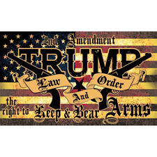 Trump Law & Order 2nd Amendment 2024 President Flag USA America 3x5 Feet MAGA picture