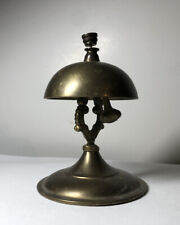 Antique Brass Hotel Front Desk Counter Service Bell picture