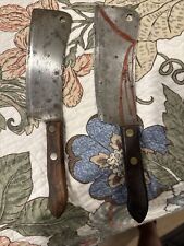 Vintage Super-Edge  Cutlery  Meat Cleaver Knife 7” Blade 2x picture