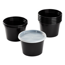 Karat 16 oz Black PP Injection Molded Round Deli Containers with Lids - 240 Sets picture