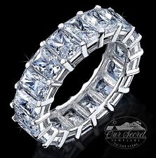 8.5 ct Briliant Radiant Eternity Ring Top CZ Imitation Moissanite Simulant SS 5 picture