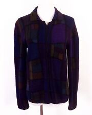 vintage EUC Millma Bolivia Colorful Abstract Full Zip 100% Alpaca Sweater SZ M picture