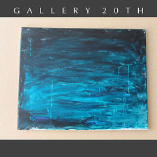 ABSTRACT EXPRESSIONIST ORIG. OIL PAINTING THE CRYING SEAS BLUE ECOLOGY ART VTG  picture