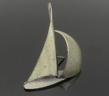 BEAU 925 Sterling Silver - Vintage Modernist Sail Boat Brooch Pin - BP4523 picture