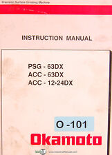 Okamoto PSG-63DX ACC63DX & ACC12.24DX, Grinder, Instructions & Parts Manual picture