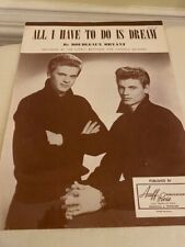 One Vintage Sheet Music EVERLY BROTHERS - All I Have To Do Is Dream - 1958 picture