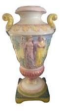 Italian Capodimonte Double Handle Urn Vase w/Putti Ardalt-artist Signed-PASTEL picture