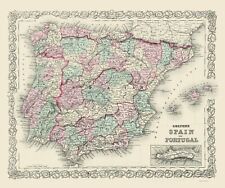 Spain Portugal - Colton 1874 - 23.00 x 27.43 picture