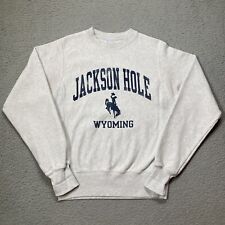 VINTAGE Jackson Hole Wyoming Champion Reverse Weave Sweatshirt XS Light Gray picture