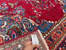 6x9 ANTIQUE ORIENTAL RUG HAND-KNOTTED RED BLUE VINTAGE handmade colorful 5x8 6x8 picture