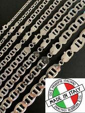 Real Solid 925 Sterling Silver Mariner Link Chain Or Bracelet ITALY 3-12mm Mens picture