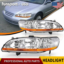 Chrome Headlights for 1998 1999 2000 2001 2002 Honda Accord Headlamps Left+Right picture