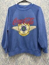 Vintage 1988 Coca Cola Crewneck Sweatshirt Blue READ picture