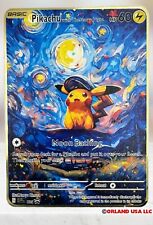 Pokemon Pikachu Moon Bathing with The Starry Night Van Gogh Gold Card picture