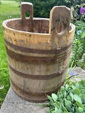 Antique Vintage Primitive Wooden Bucket/Planter picture