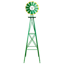 8FT Weather Resistant Yard Garden Windmill Green picture