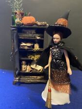 OOAK 1:12 Miniature Halloween Witch and Cabinet picture