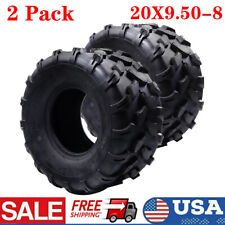 2 Pack 20x9.5-8 20x9.5x8 ATV UTV All Terrain Tires 4 Ply Off-Road Tires Tubeless picture