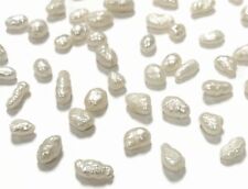 100 VINTAGE GENUINE FRESHWATER BIWA NATURAL PEARL RICE BAROQUE BEADS D190 picture