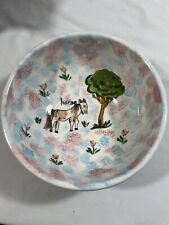 Vintage Ceramic Hand Painted Made In Italy By Ancora A Horse On A Bowl picture
