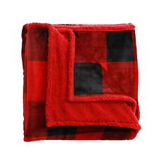 Rustic Red buffalo plaid Polyester Reversible Bed Blanket, Full/Queen picture