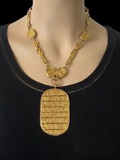 Vintage KENNETH LANE  KJL Gold Tone Chunky Egyptian Etruscan Statement Necklace picture
