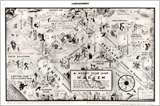 Poster, Many Sizes; Nightclub map of Harlem, New York City, 1932 bar poster picture
